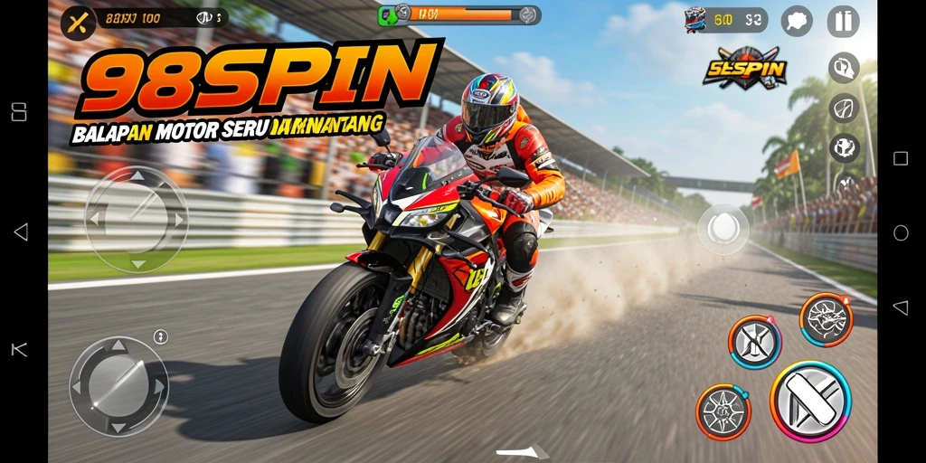 Gameplay seru balapan motor di 98SPIN.