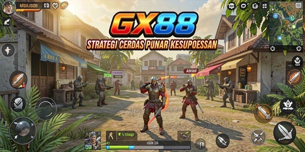 Tampilan menarik dari gameplay strategis GX88.