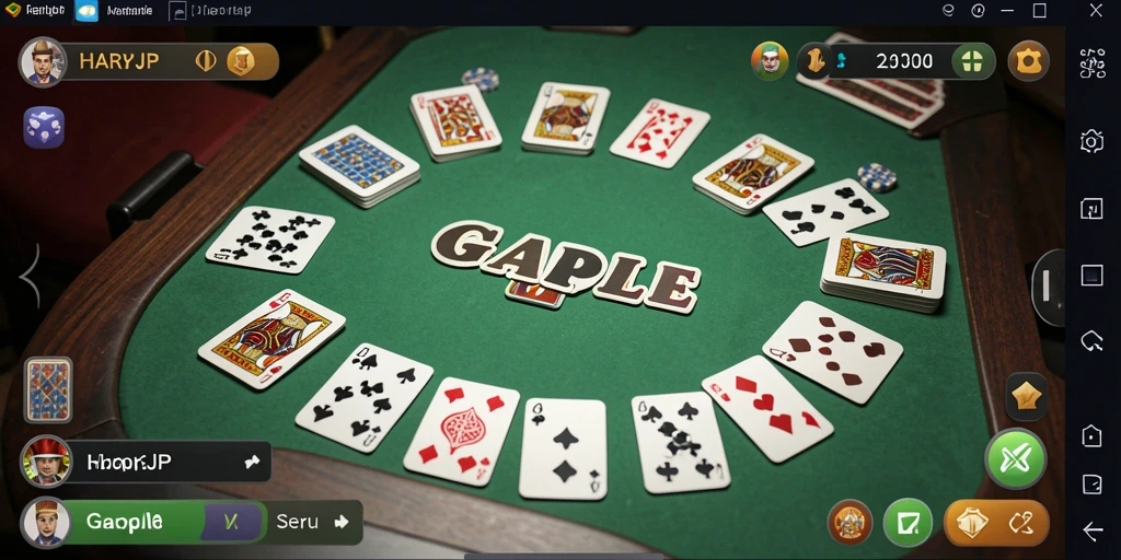 Screenshot utama HARAPJP menampilkan keseruan permainan Gaple.