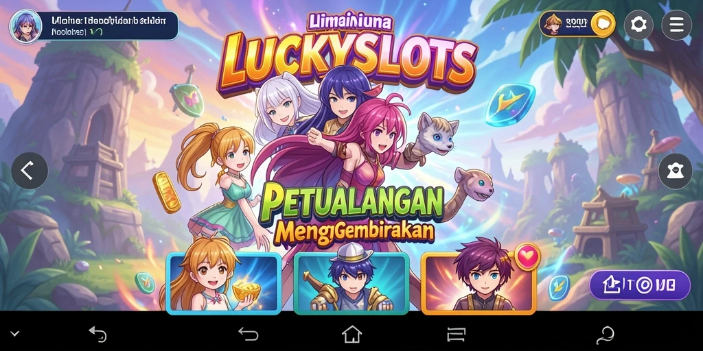 Tampilan gameplay menarik di LUCKYSLOTS dengan elemen Anime.