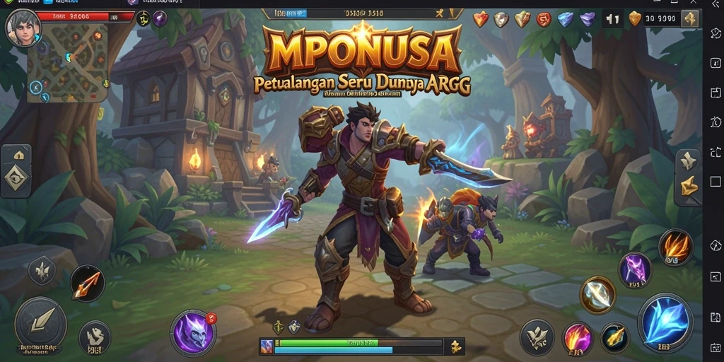Screenshoot gameplay ARPG MPONUSA yang menampilkan aksi pertempuran epik.