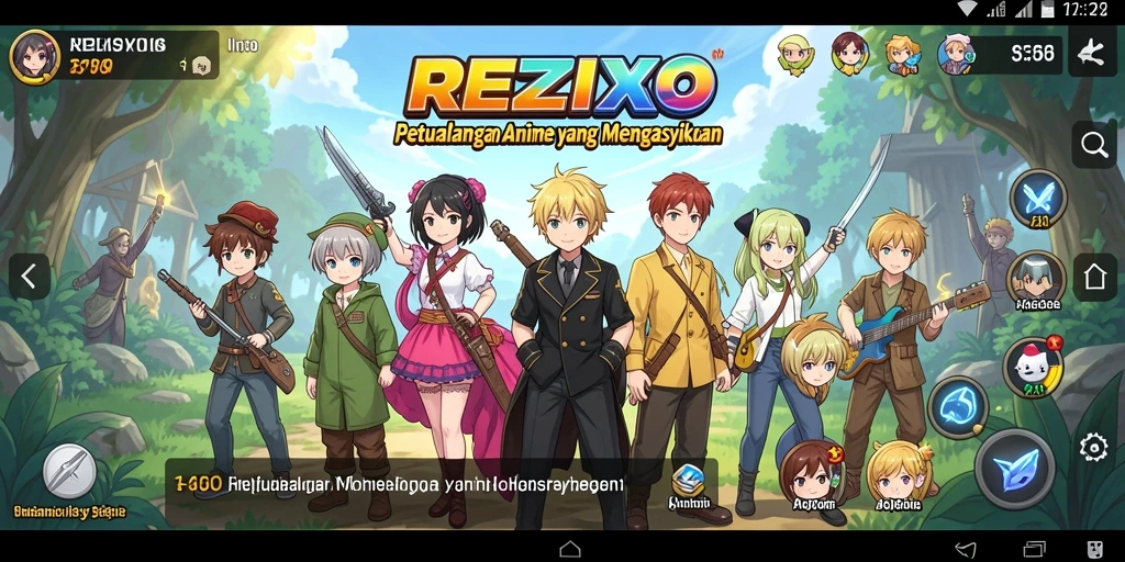 Tangkapan layar menunjukkan aksi permainan yang seru dan karakter anime yang menarik.