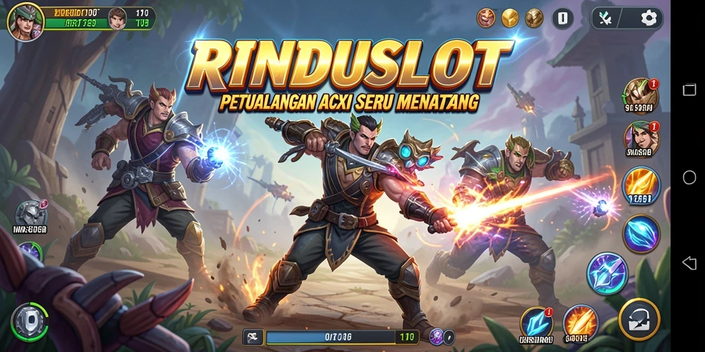 Tampilan gameplay RINDUSLOT yang penuh aksi dan seru.
