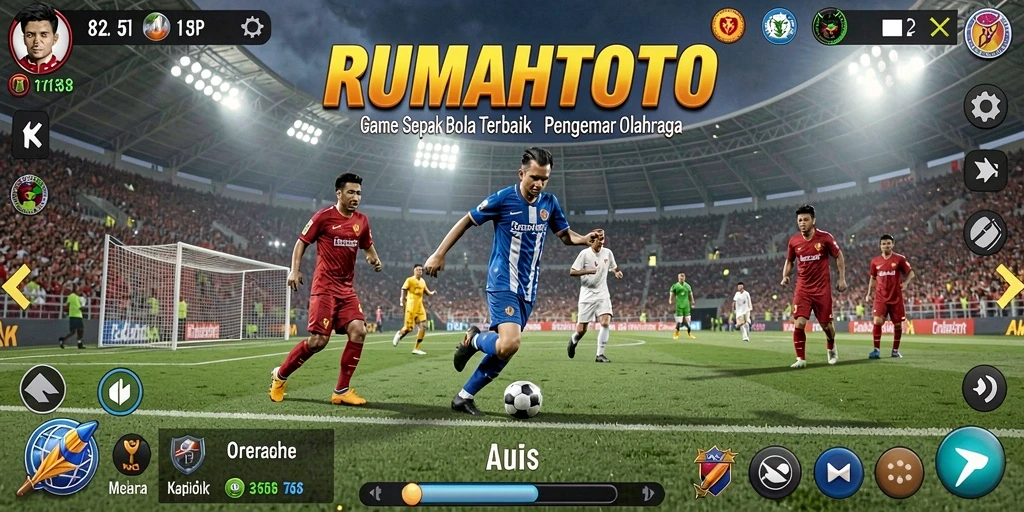 Tampilan gameplay RUMAHTOTO yang menampilkan aksi seru di lapangan.