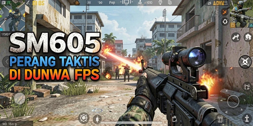 Tampilan gameplay SM605 menunjukkan aksi tembak menembak yang mendebarkan.