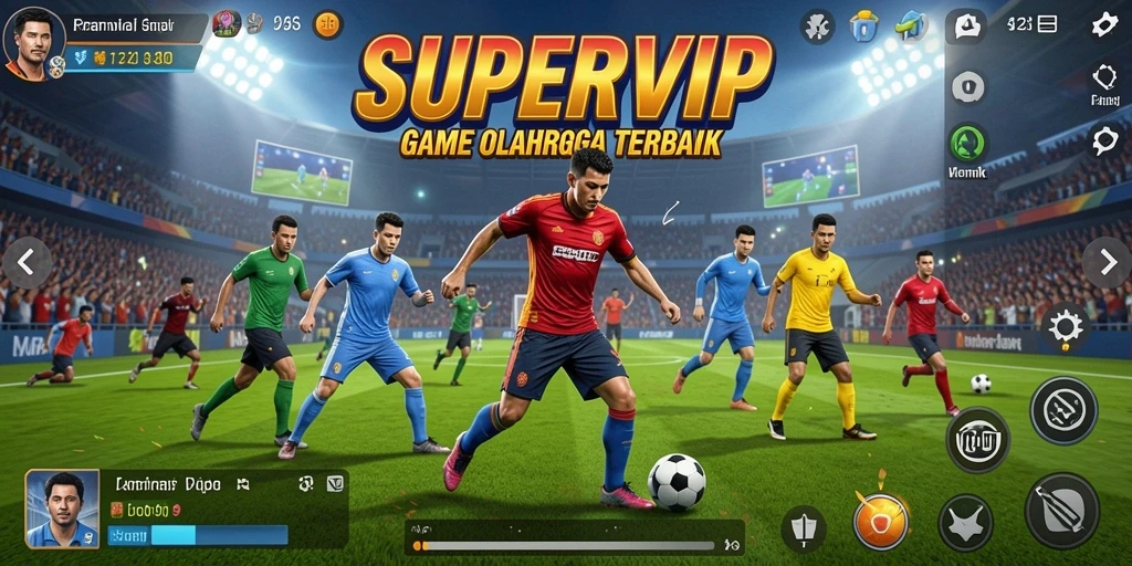 Tampilan gameplay seru dari SUPERVIP dengan berbagai olahraga.
